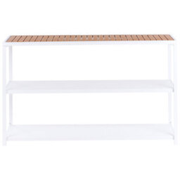 Beliani Outdoor Kitchen Island Avetrana Metal Brown/ White - thumbnail 4