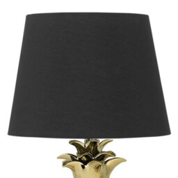 Beliani Pineapple Table Lamp In Gold With Black Ceramic Base - 32Cm Dia X 52Cm H, Warm White Shade - thumbnail 2