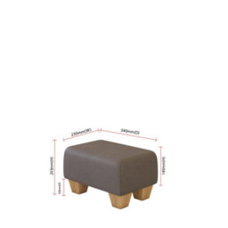 Feather Grey Natural Wood Chunky Legs Faux Leather Small Footstool  Handmade Uk By Footstools Direct - thumbnail 2