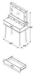 Vcm Make-Up Table Mirror Drawer Lindas - thumbnail 4