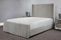 Sloomy Elise Wing Back Bed Frame With Sprung Memory Foam Mattress- Silver Plush- King - thumbnail 2