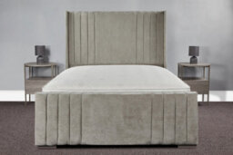 Sloomy Elise Wing Back Bed Frame With Sprung Memory Foam Mattress- Silver Plush- King - thumbnail 1