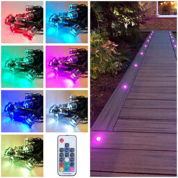 First Choice Lighting Set Of 20 - 30mm Ip67 Colour Changing Led Decking Kit With Photocell - thumbnail 6