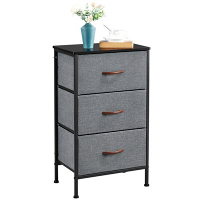 Yaheetech Fabric Chest Of Drawers With 3 Drawers Dark Grey - image 1