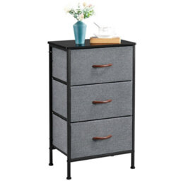 Yaheetech Fabric Chest Of Drawers With 3 Drawers Dark Grey - thumbnail 1