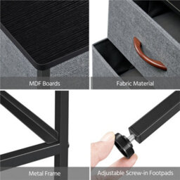 Yaheetech Fabric Chest Of Drawers With 3 Drawers Dark Grey - thumbnail 6