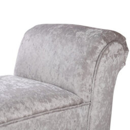 Sliver Grey Linen Velvet Upholstered Bed End Bench Window Seat Ottoman Pouffe Stool 2 Seater - thumbnail 3