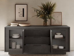FurniComp LTD Furnicomp Berlin 2 Door 3 Drawer 180Cm Grey Sideboard - thumbnail 5