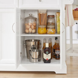 Sobuy Fkw71-Nw, Kitchen Island On Wheels Rolling Kitchen Storage Trolley With Extendable Rubber Wood Worktop,w107Xd71Xh92.5 - thumbnail 5