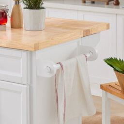 Sobuy Fkw71-Nw, Kitchen Island On Wheels Rolling Kitchen Storage Trolley With Extendable Rubber Wood Worktop,w107Xd71Xh92.5 - thumbnail 9