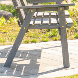 Outsunny 2-Seater Wooden Garden Bench With Armrest, Grey - thumbnail 9