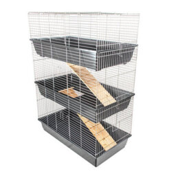 Kct Indoor Cage Rabbit Small 100Cm Triple Level 3 Tier Dark Grey Bunny Run Animal Pet House - thumbnail 3