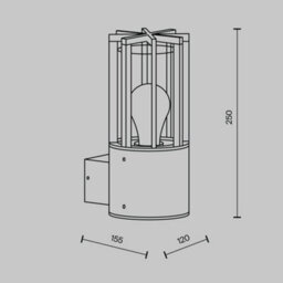Luminosa Lighting Luminosa Barrel Outdoor Wall Lantern Graphite Ip54 1Xe27 - thumbnail 3