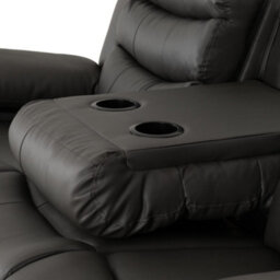 Seconique Roma 3 And 2 Seater Recliner Suite With Cup Holders Grey Faux Leather - thumbnail 5