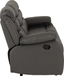 Seconique Roma 3 And 2 Seater Recliner Suite With Cup Holders Grey Faux Leather - thumbnail 6