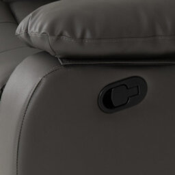 Seconique Roma 3 And 2 Seater Recliner Suite With Cup Holders Grey Faux Leather - thumbnail 3
