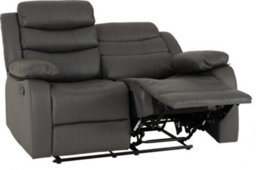 Seconique Roma 3 And 2 Seater Recliner Suite With Cup Holders Grey Faux Leather - thumbnail 9