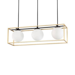 Ideal Lux Lingotto 3 Light Pendant Bar Light Antique Brass - thumbnail 1