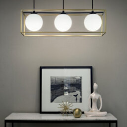 Ideal Lux Lingotto 3 Light Pendant Bar Light Antique Brass - thumbnail 2