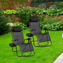Vivo Zero Gravity Garden Chair Outdoor Reclining Sun Lounger Portable Beach Recliner - thumbnail 2