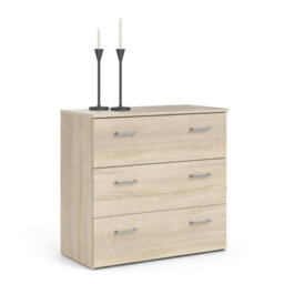 Furniture To Go Space Chest Of 3 Drawers In Oak (W) 74.1 X  (H) 69.9 X  (D) 35.9Cm - thumbnail 8