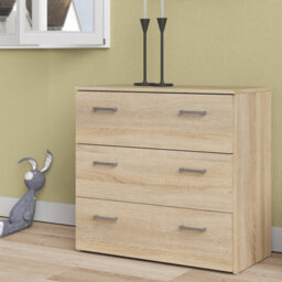 Furniture To Go Space Chest Of 3 Drawers In Oak (W) 74.1 X  (H) 69.9 X  (D) 35.9Cm - thumbnail 7