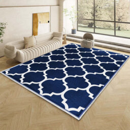Ameha Extra Large Printed Rugs Non Slip Living Room Bedroom Indoor Outdoor Ava Navy Carpets 200 X 290 Cm Luxury Area Rug - thumbnail 8