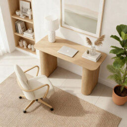 Home Source Monroe Modern Oak Effect Home Office Computer & Writing Desk - thumbnail 6