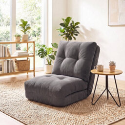 Grey Comfy Padded 5 Level Adjustable Floor Chair Reading Meditation Lazy Lounger - thumbnail 3