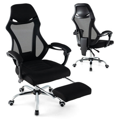 Gainoom Ergonomic Mesh Office Chair Black Adjustable Executive Chair W/ Footrest - image 1