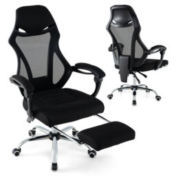 Gainoom Ergonomic Mesh Office Chair Black Adjustable Executive Chair W/ Footrest