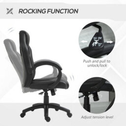 HOMCOM Vinsetto Racing Gaming Chair Swivel Home Office Gamer Chair With Wheels Black - thumbnail 5