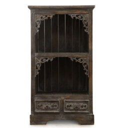 Serenityy Albasia Bathroom Cabinet Greywash - 120Cm H, 66.7Cm W, 40Cm D, Hand-Painted Rustic Finish - thumbnail 1