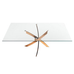 Angel Cerda Rectangular Dining Table In Tempered Glass And Pink Steel - thumbnail 7