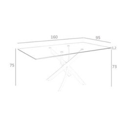 Angel Cerda Rectangular Dining Table In Tempered Glass And Pink Steel - thumbnail 8