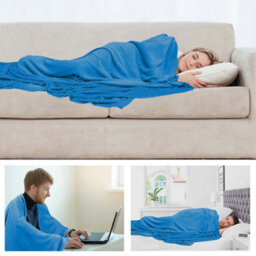 Alivio Faux Fur Mink Throw Luxury Super Soft Plain Bed Sofa Settee Throw Blanket, Medium, Ocean Blue - thumbnail 2