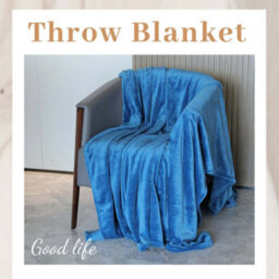 Alivio Faux Fur Mink Throw Luxury Super Soft Plain Bed Sofa Settee Throw Blanket, Medium, Ocean Blue