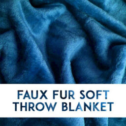 Alivio Faux Fur Mink Throw Luxury Super Soft Plain Bed Sofa Settee Throw Blanket, Medium, Ocean Blue - thumbnail 6