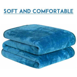 Alivio Faux Fur Mink Throw Luxury Super Soft Plain Bed Sofa Settee Throw Blanket, Medium, Ocean Blue - thumbnail 7