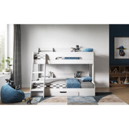 Stratus Interiors Flick Triple Bunk Bed White With Storage - White And Grey - Doorstep Delivery Only No Assembly - thumbnail 2