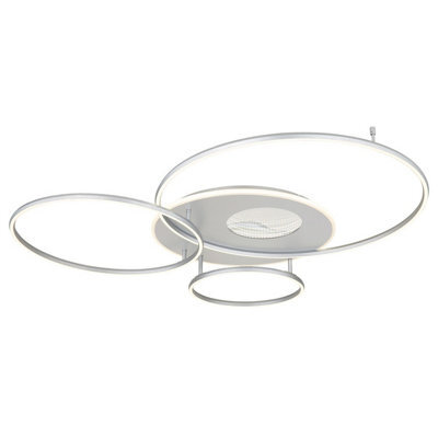 Luminosa Lighting Luminosa Invertina Semi Flush Ceiling Light Brushed Silver Led 2700/6500K - image 1