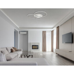 Luminosa Lighting Luminosa Invertina Semi Flush Ceiling Light Brushed Silver Led 2700/6500K - thumbnail 2