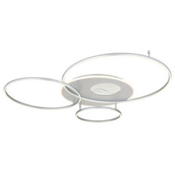 Luminosa Lighting Luminosa Invertina Semi Flush Ceiling Light Brushed Silver Led 2700/6500K - thumbnail 1