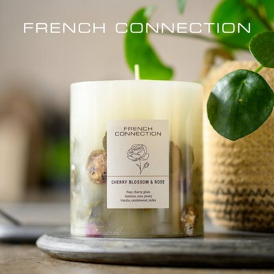 French Connection Botanical Infused Cherry Blossom & Rose Candle 660G - image 1