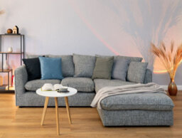 Abakus Direct Lucas Textured Stone Grey Right Facing Corner Sofa Modern Comfort & Stylish Design