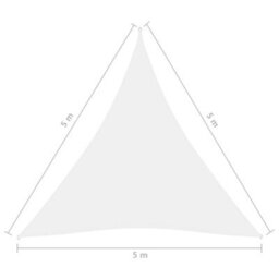 Berkfield Sunshade Sail Oxford Fabric Triangular 5X5X5 M White - thumbnail 6