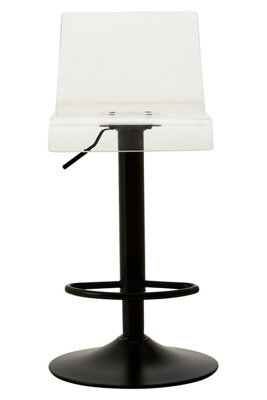 Orsina Modern Acryclic And Black Metal Bar Stool, Luxurious Bar Stool For Kitchen, Comfortable Metal Bar Stool - image 1