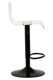 Orsina Modern Acryclic And Black Metal Bar Stool, Luxurious Bar Stool For Kitchen, Comfortable Metal Bar Stool - thumbnail 3