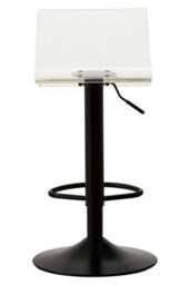 Orsina Modern Acryclic And Black Metal Bar Stool, Luxurious Bar Stool For Kitchen, Comfortable Metal Bar Stool - thumbnail 4