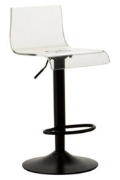 Orsina Modern Acryclic And Black Metal Bar Stool, Luxurious Bar Stool For Kitchen, Comfortable Metal Bar Stool - thumbnail 2